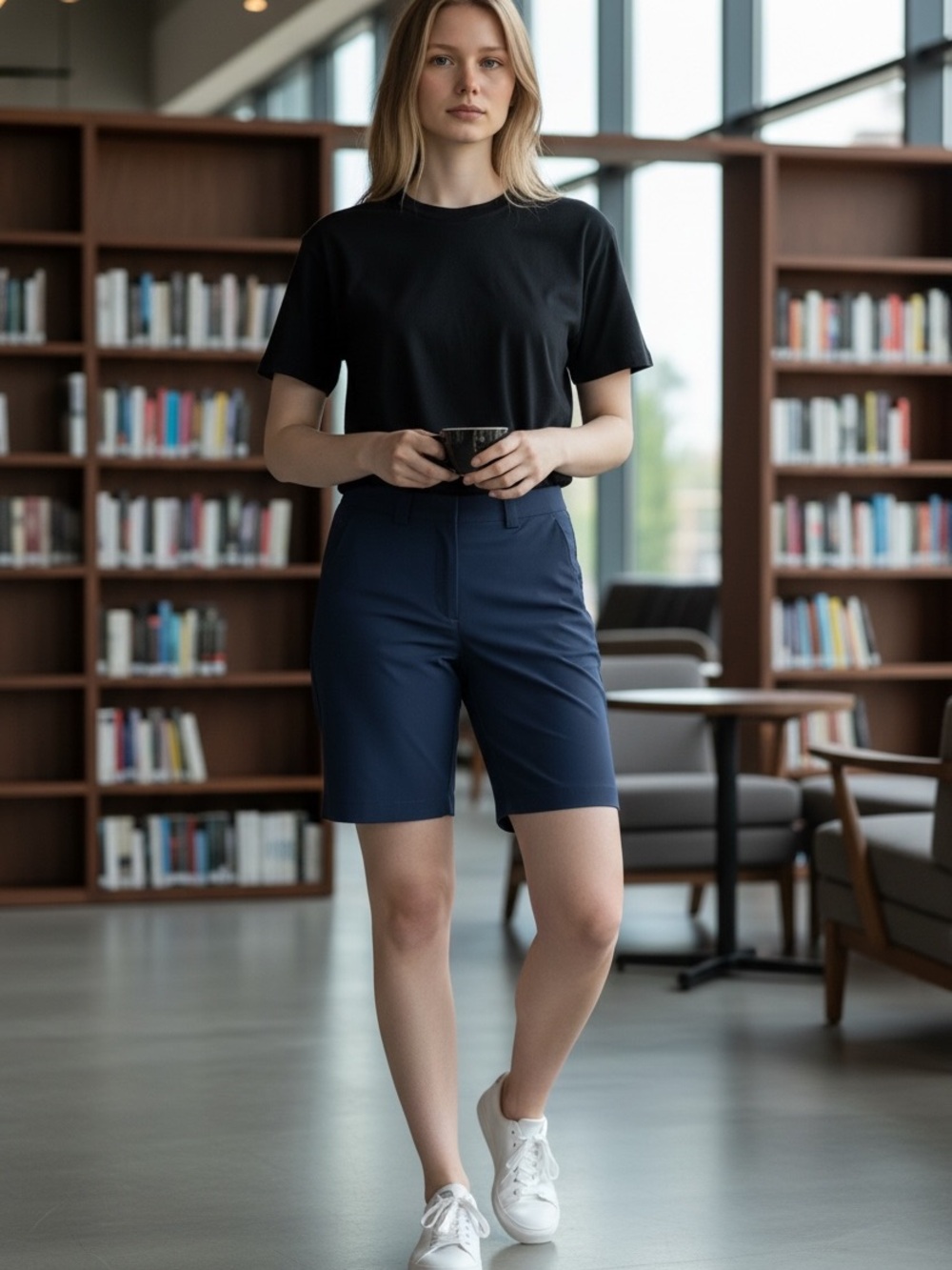 Nike Navy Mid-Length Bermuda Shorts